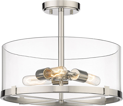 Z-Lite 3032SF-PN Callista Modern Polished Nickel Ceiling Light