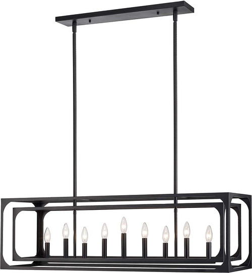 Z-Lite 3038-9L-MB Easton Modern Matte Black Kitchen Island Light Fixture