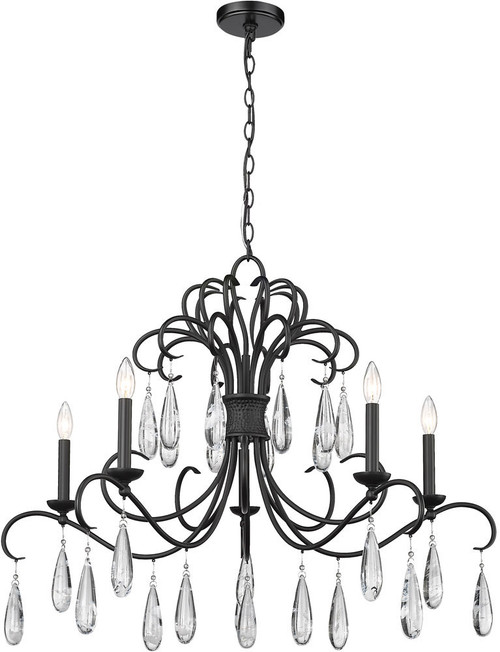 Z-Lite 3039-38MB Amara Modern Matte Black Lighting Chandelier