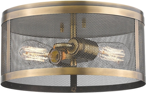 Z-Lite 331F12-NB Meshsmith Modern Natural Brass 12" Ceiling Light Fixture