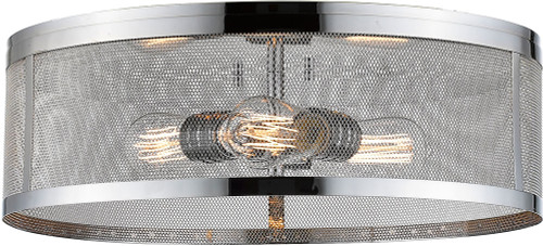 Z-Lite 331F18-CH Meshsmith Contemporary Chrome 18" Flush Mount Ceiling Light Fixture