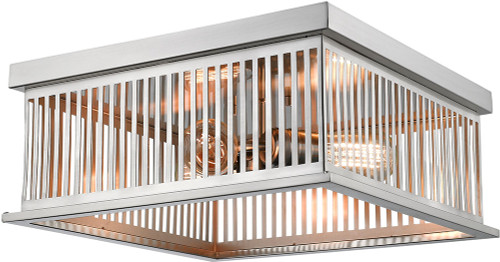 Z-Lite 333F3BN Camellia Contemporary Brushed Nickel 15" Flush Mount Lighting