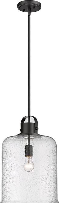 Z-Lite 340P12-MB Kinsley Matte Black 12" Pendant Lamp