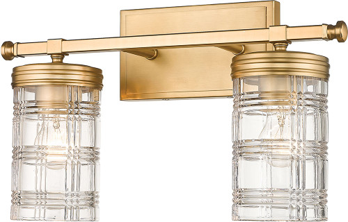 Z-Lite 344-2V-HG Archer Contemporary Heirloom Gold 2-Light Bathroom Light Fixture