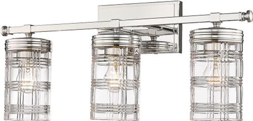 Z-Lite 344-3V-PN Archer Contemporary Polished Nickel 3-Light Bathroom Sconce