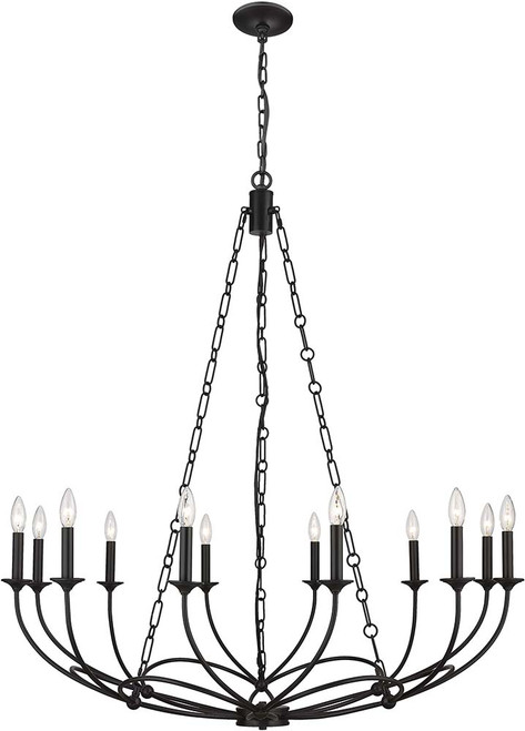 Z-Lite 3500-12MB Arabella Matte Black 43" Chandelier Lighting