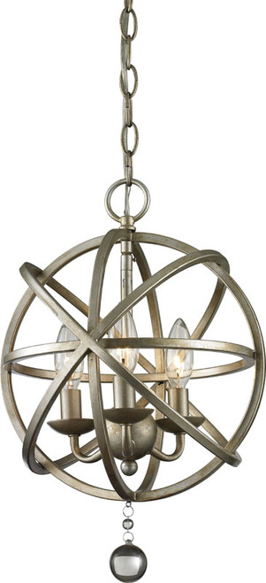 Z-Lite 415-12 Acadia Antique Silver 12" Wide Pendant Lighting Fixture