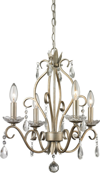 Z-Lite 424AS Princess Chandeliers Traditional Antique Silver 20.625" Tall Mini Hanging Chandelier