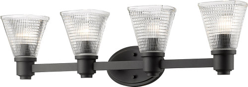 Z-Lite 449-4V-BRZ Intrepid Modern Bronze 4-Light Bathroom Vanity Light