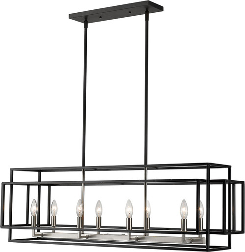 Z-Lite 454-44L-BK-BN Titania Modern Black + Brushed Nickel Kitchen Island Lighting
