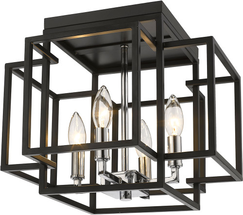 Z-Lite 454F-BK-CH Titania Modern Black / Chrome Ceiling Lighting
