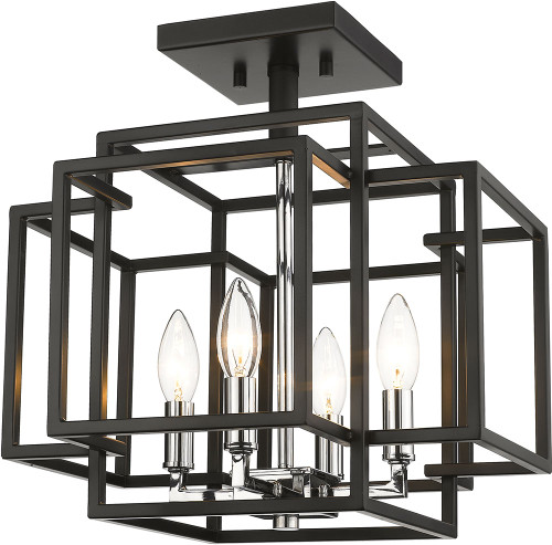 Z-Lite 454SF-BK-CH Titania Contemporary Black / Chrome Ceiling Light