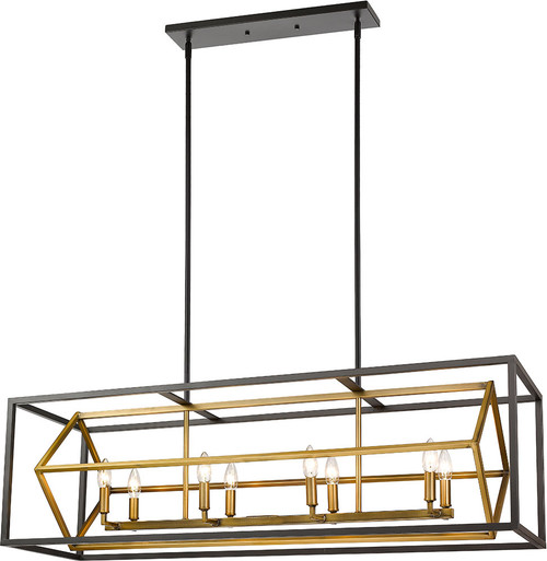 Z-Lite 457-8L-OBR-BRZ Euclid Contemporary Olde Brass / Bronze Island Light Fixture