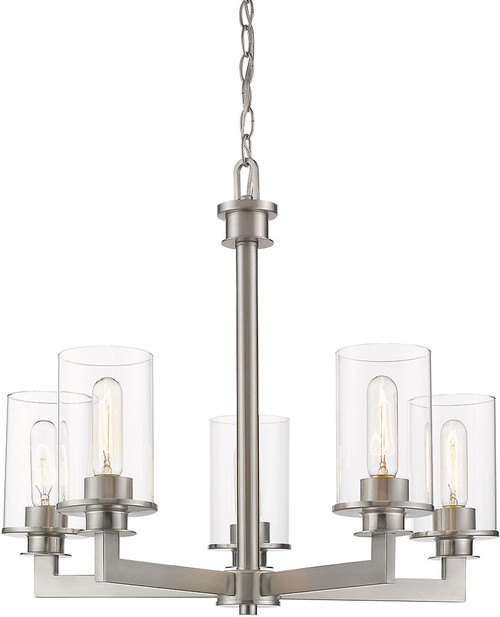 Z-Lite 462-5BN Savannah Contemporary Brushed Nickel Hanging Chandelier