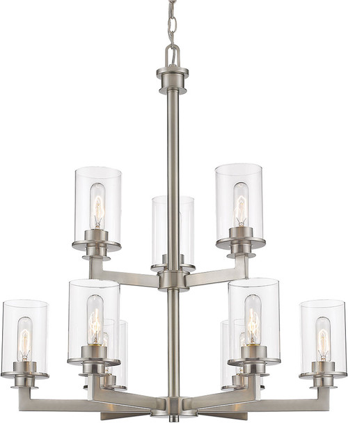 Z-Lite 462-9BN Savannah Modern Brushed Nickel Chandelier Lighting