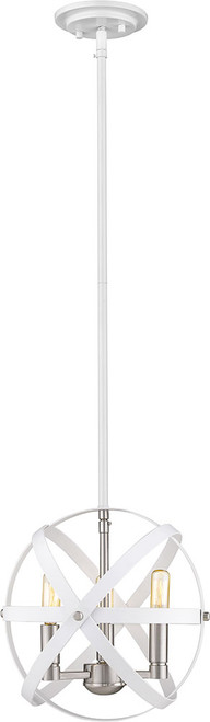 Z-Lite 463-12HWH-BN Cavallo Contemporary Hammered White & Brushed Nickel Mini Drop Ceiling Lighting