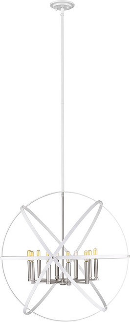 Z-Lite 463-36HWH-BN Cavallo Contemporary Hammered White & Brushed Nickel 36" Drop Lighting Fixture