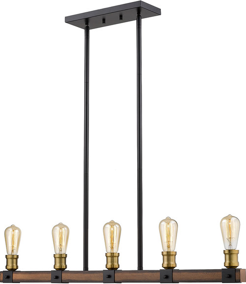 Z-Lite 472-5L-RM Kirkland Modern Rustic Mahogany Island Lighting