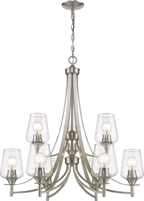 Z-Lite 473-9BN Joliet Modern Brushed Nickel Chandelier Lighting