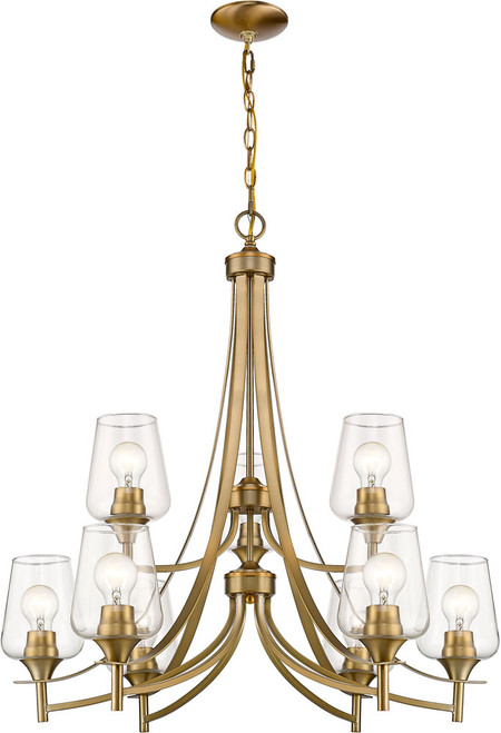 Z-Lite 473-9OBR Joliet Contemporary Olde Brass Chandelier Lamp