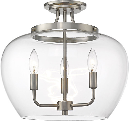 Z-Lite 473SF-BN Joliet Contemporary Brushed Nickel Flush Mount Ceiling Light Fixture