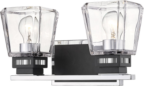 Z-Lite 474-2V-CH-MB Jackson Chrome and Matte Black 2-Light Lighting For Bathroom
