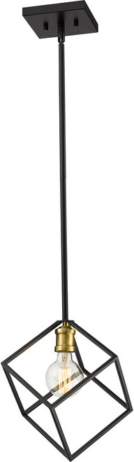 Z-Lite 478P11-BRZ-OBR Vertical Modern Bronze / Olde Brass Mini Hanging Lamp