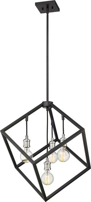 Z-Lite 478P24-MB-BN Vertical Contemporary Matte Black / Brushed Nickel Pendant Lighting Fixture