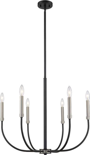 Z-Lite 479-6MB-BN Haylie Matte Black / Brushed Nickel Chandelier Lamp