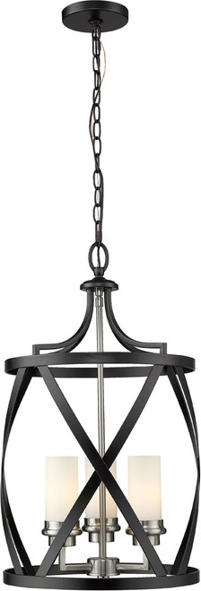 Z-Lite 481P14-MB-BN Malcalester Modern Matte Black / Brushed Nickel 14" Ceiling Light Pendant