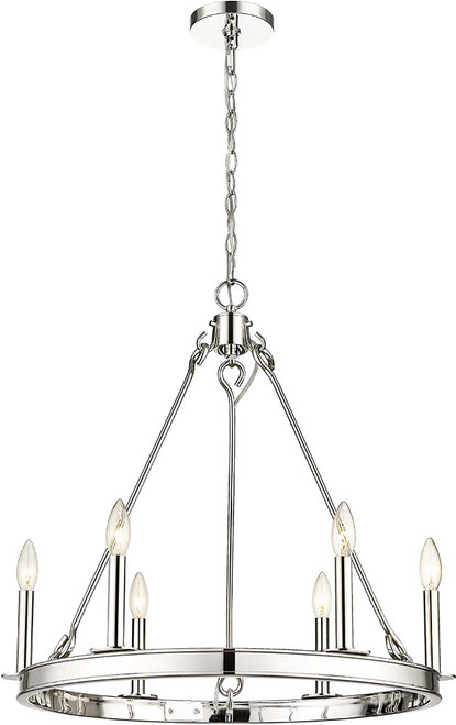 Z-Lite 482R-6PN Barclay Polished Nickel 25" Chandelier Lighting