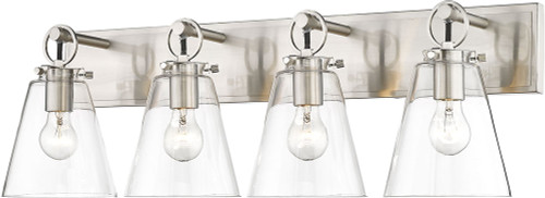 Z-Lite 483-4V-BN Harper Modern Brushed Nickel Mini Bathroom Wall Sconce