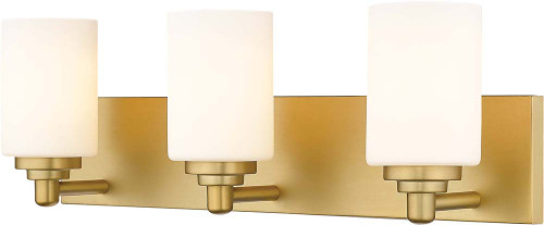 Z-Lite 485-3V-BG Soledad Brushed Gold 3-Light Bathroom Wall Light Fixture