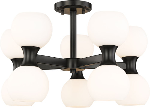 Z-Lite 494-10SF-MB Artemis Modern Matte Black Semi-Flush Mount Light Fixture