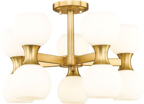 Z-Lite 494-10SF-MGLD Artemis Contemporary Modern Gold Semi-Flush Ceiling Light Fixture