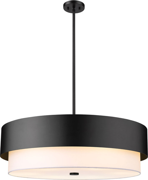 Z-Lite 495P32-MB Counterpoint Modern Matte Black 32" Drum Drop Ceiling Light Fixture