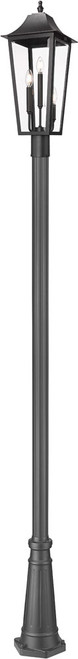 Z-Lite 5008PHBR-519P-BK Gannon Black Exterior Post Light