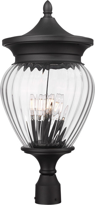 Z-Lite 5016PHBR-BK Davina Black Exterior Post Lamp