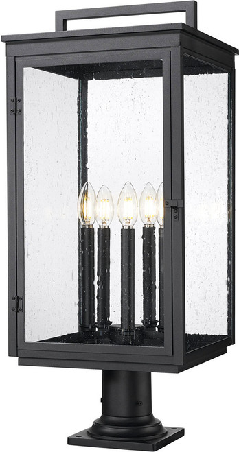 Z-Lite 5019PHXLR-533PM-BK Hartwell Contemporary Sand Black Exterior Post Lamp