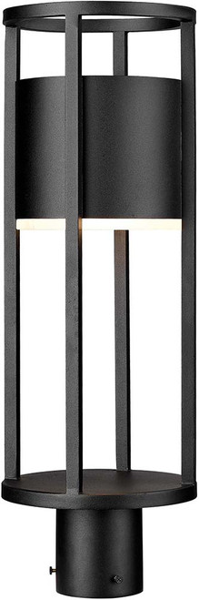Z-Lite 517PHM-BK-LED Luca Modern Black LED Exterior Lamp Post Light Fixture