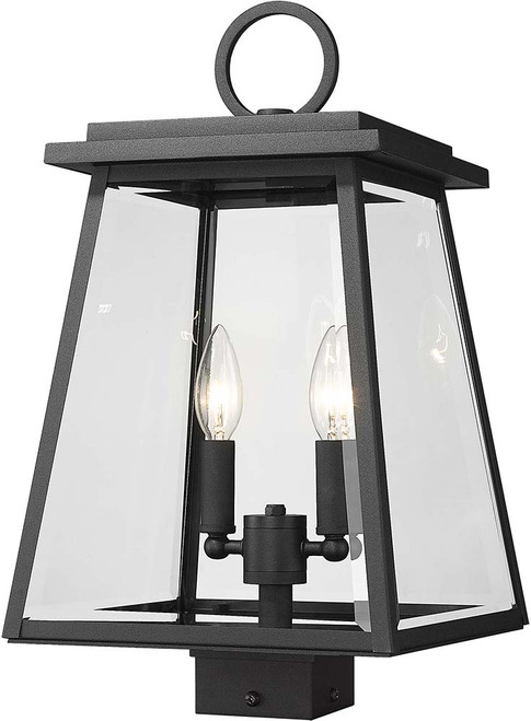 Z-Lite 521PHMS-BK Broughton Black Outdoor Post Light Fixture