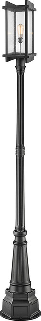 Z-Lite 565PHBR-564P-BK Fallow Modern Black Exterior Lighting Post Light