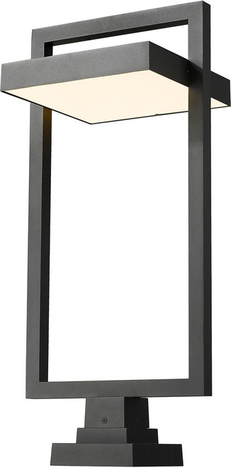 Z-Lite 566PHXLS-SQPM-BK-LED Luttrel Contemporary Black LED Outdoor Pier Mount