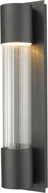 Z-Lite 575M-BK-LED Striate Modern Black LED Exterior 21" Wall Lighting Sconce