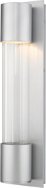Z-Lite 575M-SL-LED Striate Contemporary Silver LED Outdoor 21" Wall Sconce Lighting