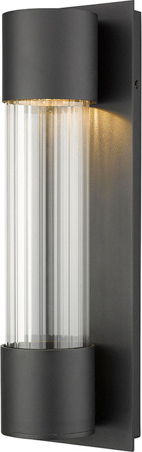 Z-Lite 575S-BK-LED Striate Modern Black LED Exterior 17" Wall Mounted Lamp