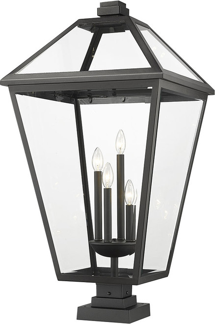 Z-Lite 579PHXLXS-SQPM-BK Talbot Black Exterior Post Light Fixture