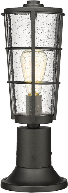 Z-Lite 591PHM-553PM-BK Helix Modern Black Post Light Fixture