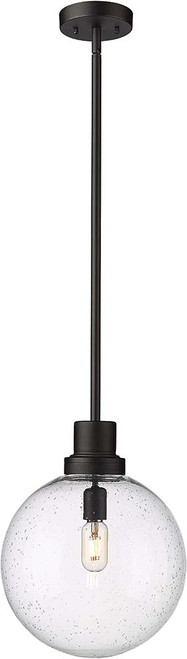 Z-Lite 599P12-BK Laurent Modern Black 12" Outdoor Pendant Lighting