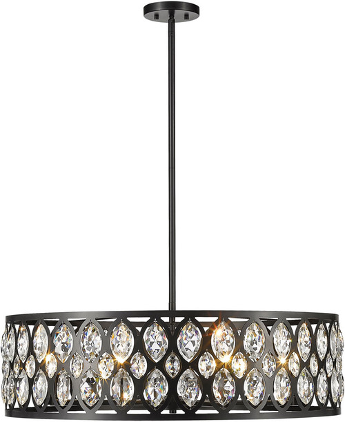 Z-Lite 6010-30MB Dealey Matte Black Drum Hanging Pendant Lighting